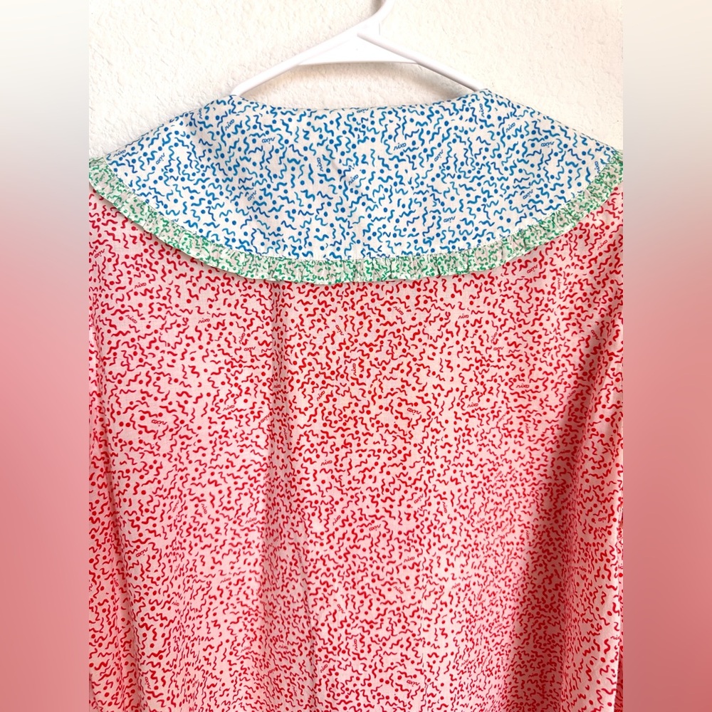 Rixo Misha Squiggle Blouse Frilled Peter Pan Collar Medium US 8 EUC - Picture 13 of 15